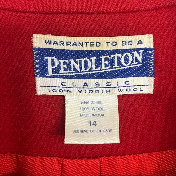 Pendleton Vintage Red Virgin Wool Fully Lined USA Classic Sports Coat Blazer 14 - Picture 10 of 13